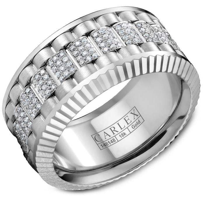 Carlex Carlex 18k White Gold 11mm 0.79cttw Diamond Band