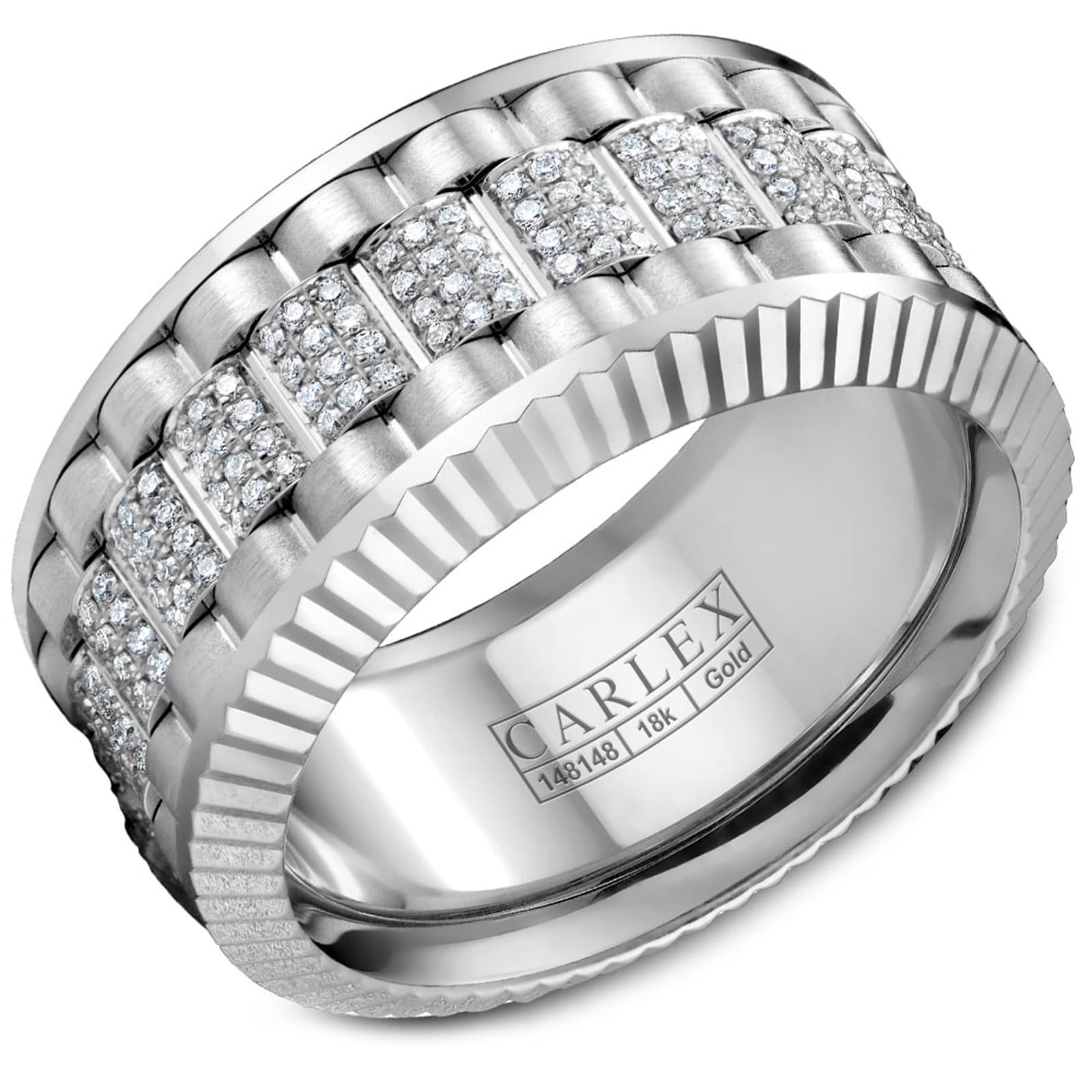 Carlex Carlex 18k White Gold 11mm 0.79cttw Diamond Band Carlex Carlex 18k White Gold 11mm 0.79cttw Diamond Band