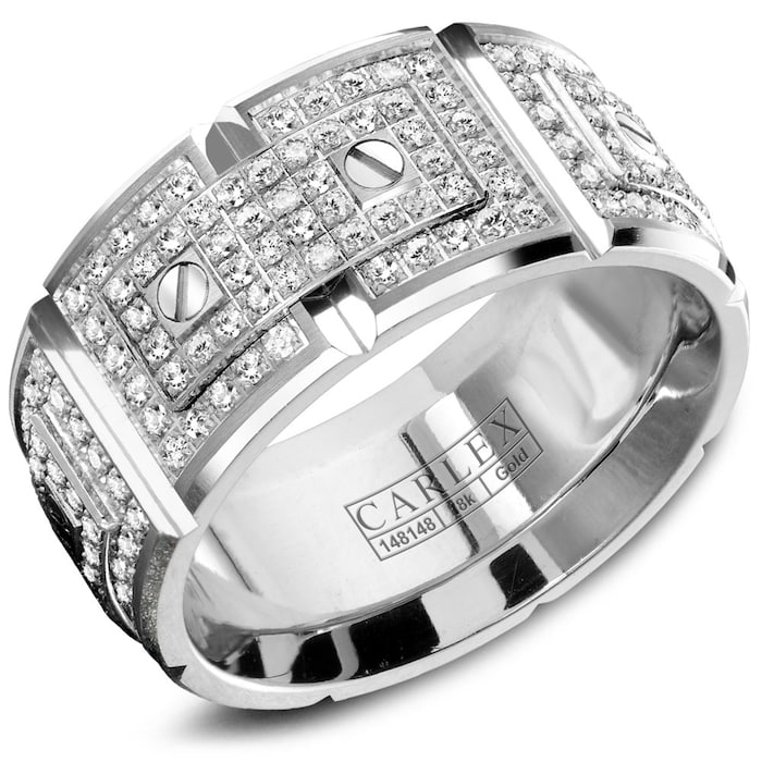 Carlex Carlex 18k White Gold 11mm 1.53cttw Diamond Band