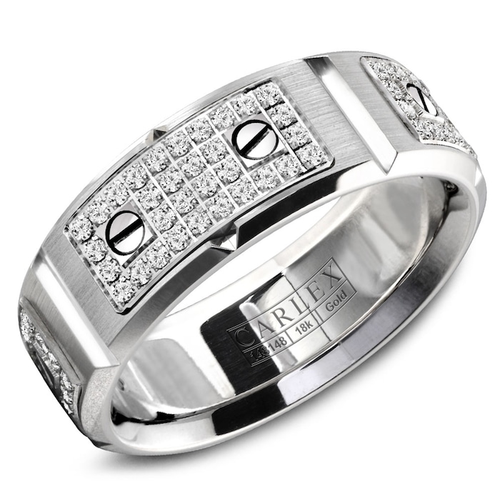 Carlex Carlex 18k White Gold 8mm 0.79cttw Diamond Band