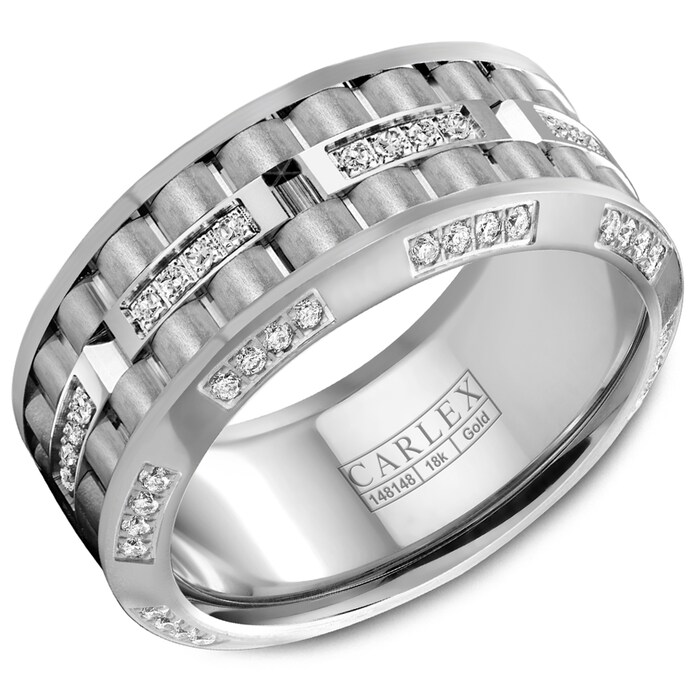 Carlex Carlex 18k White Gold 10.5mm 0.58cttw Diamond Band