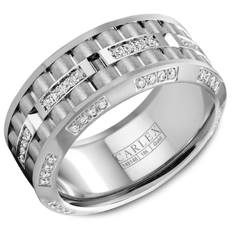 Carlex Carlex 18k White Gold 10.5mm 0.58cttw Diamond Band Carlex Carlex 18k White Gold 10.5mm 0.58cttw Diamond Band