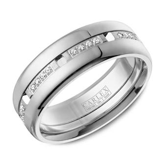 Carlex Carlex 18k White Gold 7.5mm 0.21cttw Diamond Band Carlex Carlex 18k White Gold 7.5mm 0.21cttw Diamond Band
