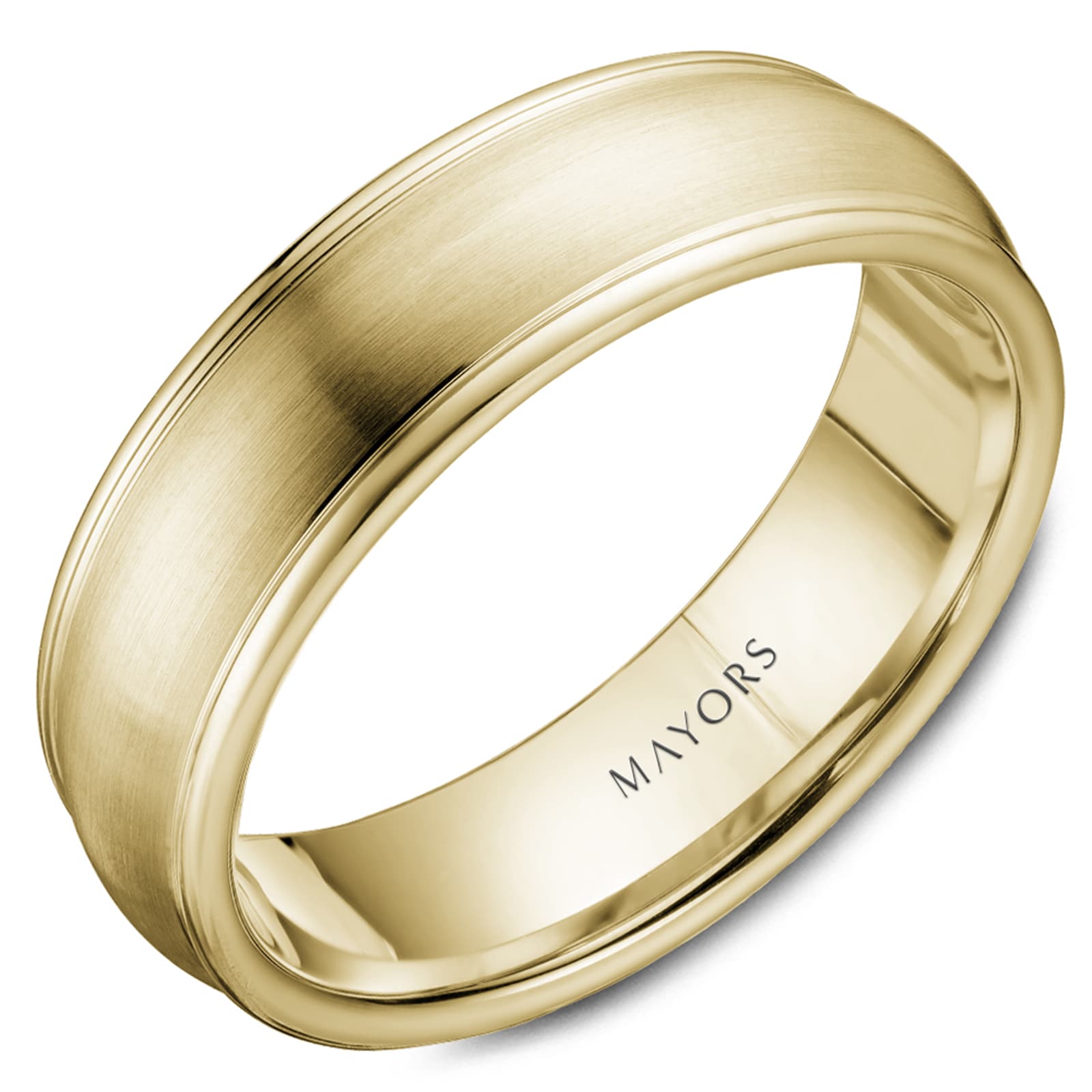 MAYORS 18k Yellow Gold 6.5mm Carved Band Size 10 MAYORS 18k Yellow Gold 6.5mm Carved Band Size 10