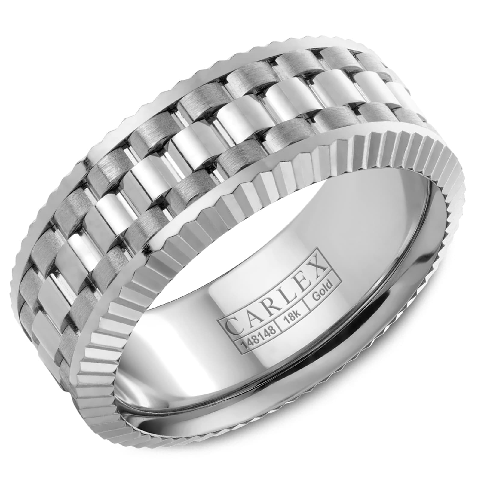 Carlex Carlex 18k White Gold 8.5mm Wedding Band Size 10 Carlex Carlex 18k White Gold 8.5mm Wedding Band Size 10