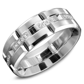 Carlex Carlex 18k White Gold 0.21cttw Diamond Wedding Band Size 10