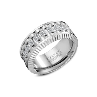 Carlex Carlex 18K White Gold 0.60cttw Diamond Band Ring - Ring Size 10