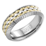 Carlex Carlex 18K White and Yellow Gold 7mm Gents Band  - Ring Size 9.5