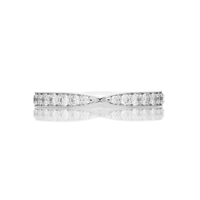 Mayors Platinum 0.70ct Diamond Kiss Band - Ring Size 5