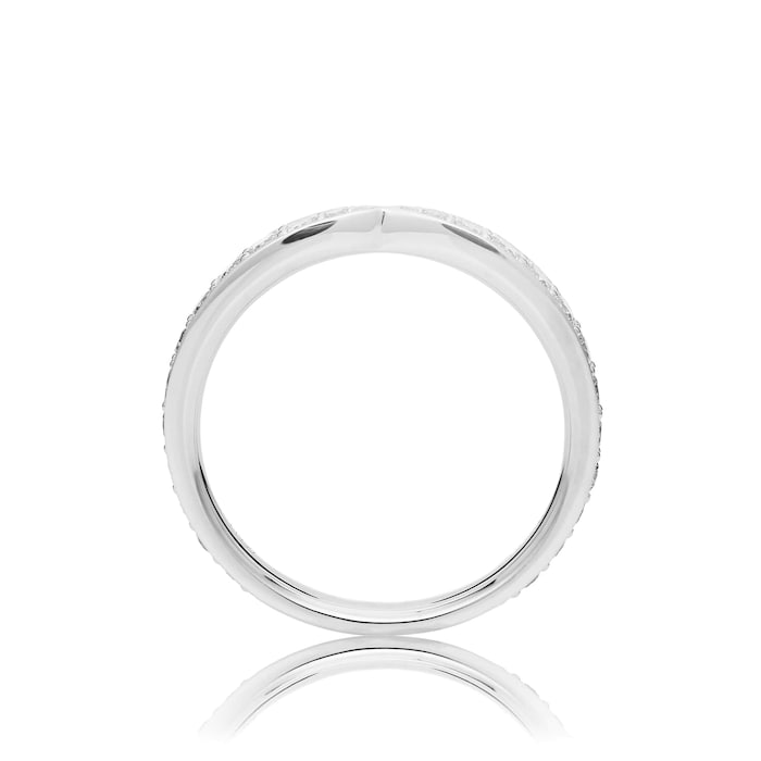 Mayors Platinum 0.70ct Diamond Kiss Band - Ring Size 5