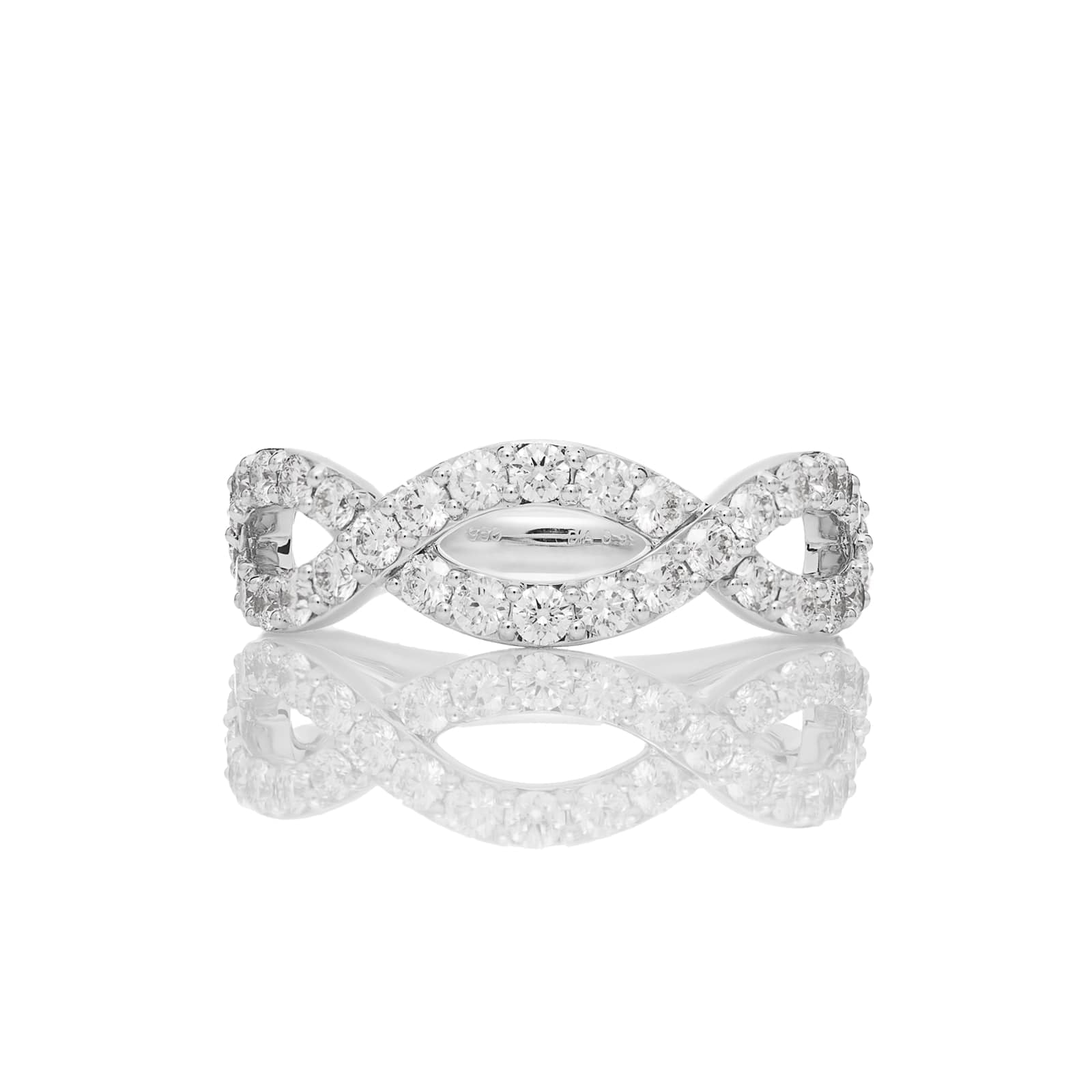 Mayors Platinum 1.00ct Infinity Diamond Band - Ring Size 4