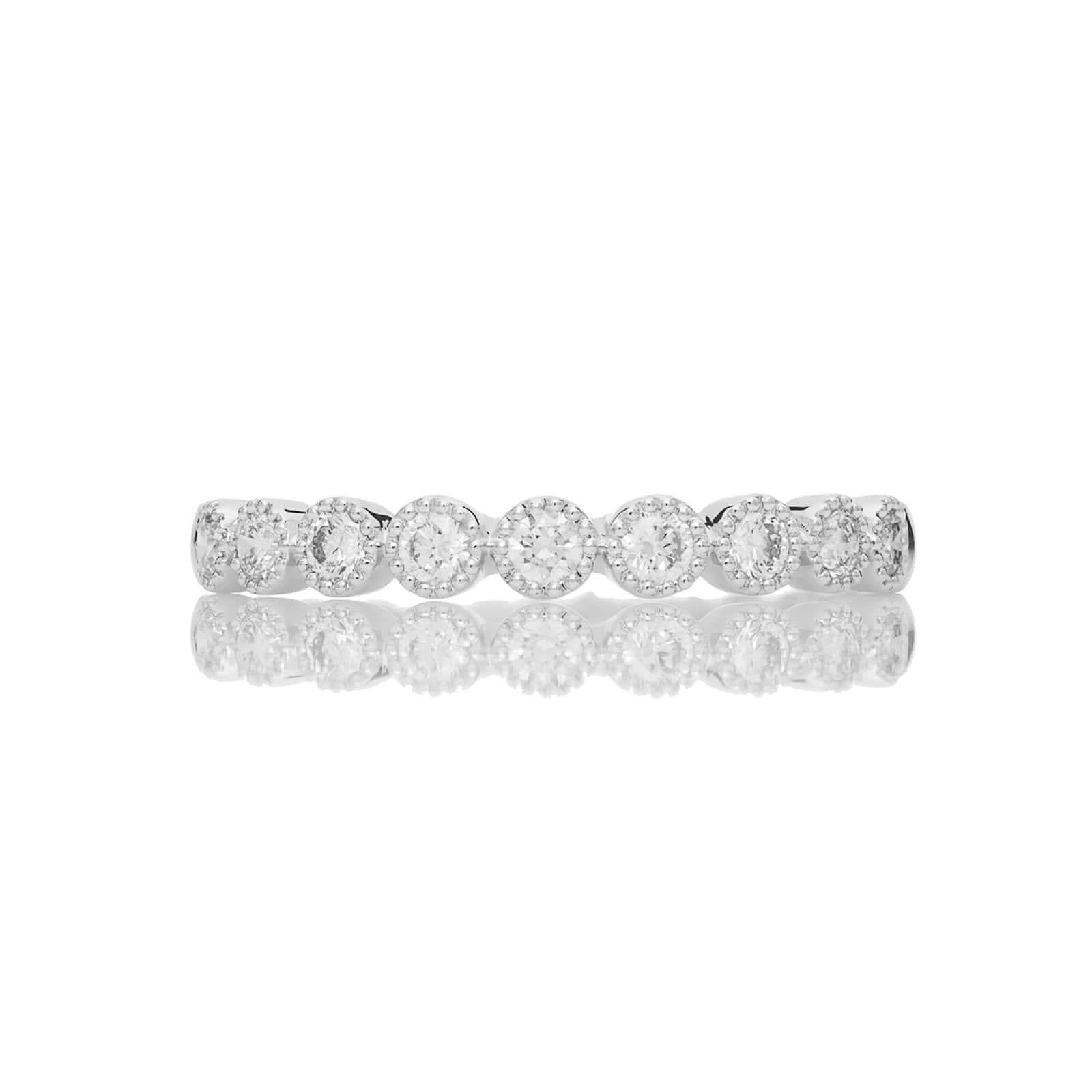 Mayors Platinum 0.25ct Diamond Mixed Band - Ring Size 4