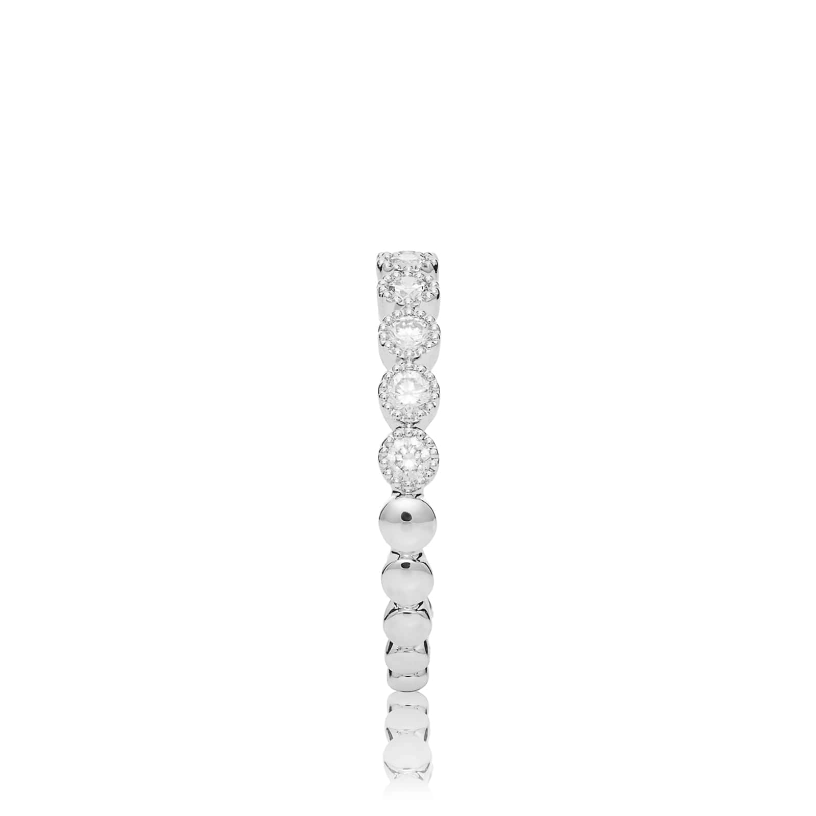 Mayors Platinum 0.25ct Diamond Mixed Band - Ring Size 4