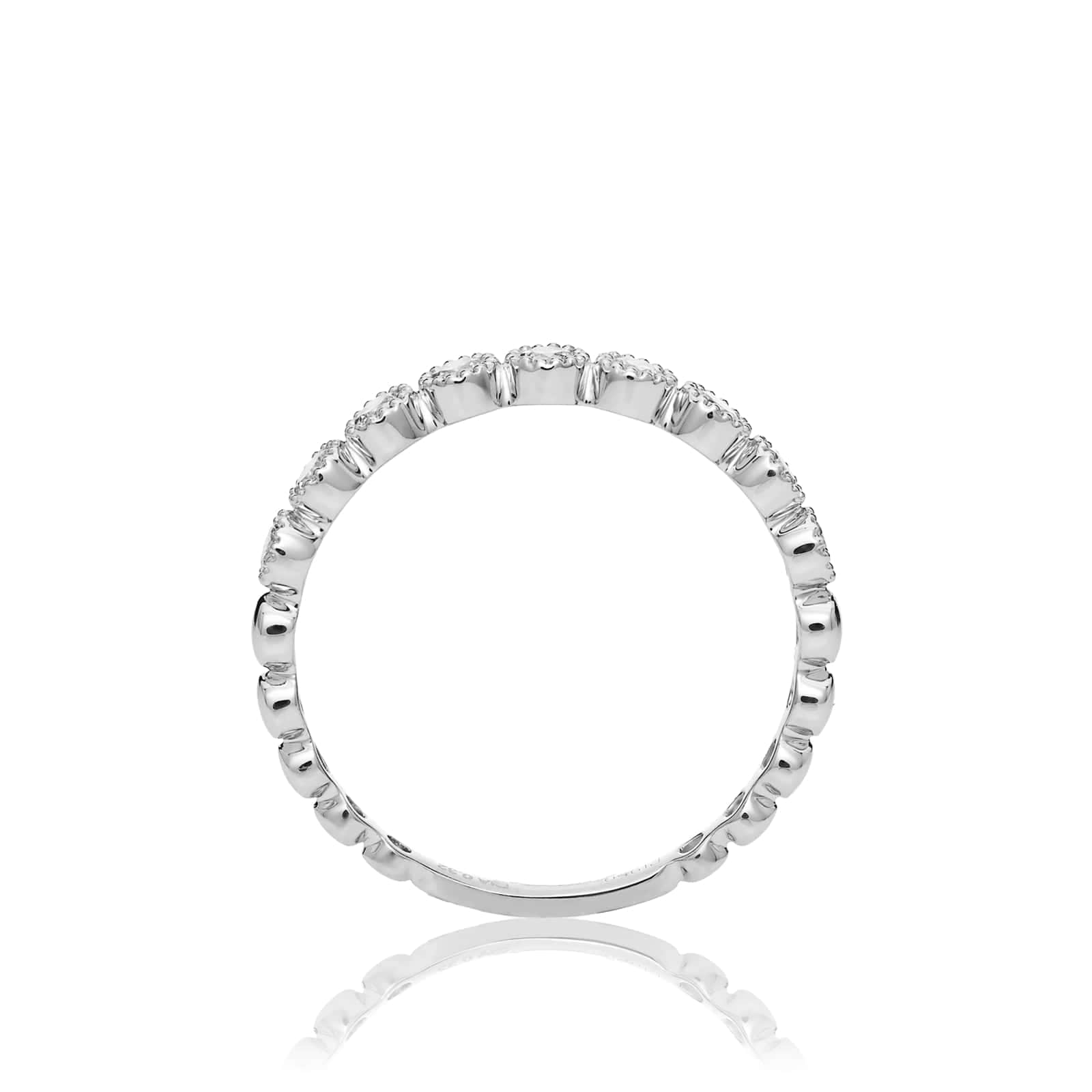Mayors Platinum 0.25ct Diamond Mixed Band - Ring Size 4