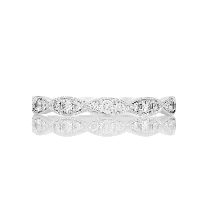 Mayors Platinum 0.31ct Diamond Mixed Band - Ring Size 7