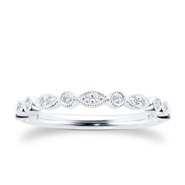 Mayors Platinum 0.16ct Diamond Mixed Band (H/SI1)