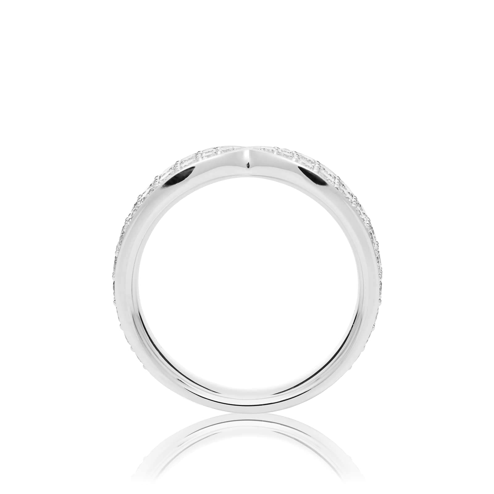 Mayors Platinum 1.00ct Diamond Kiss Band (H/SI1)