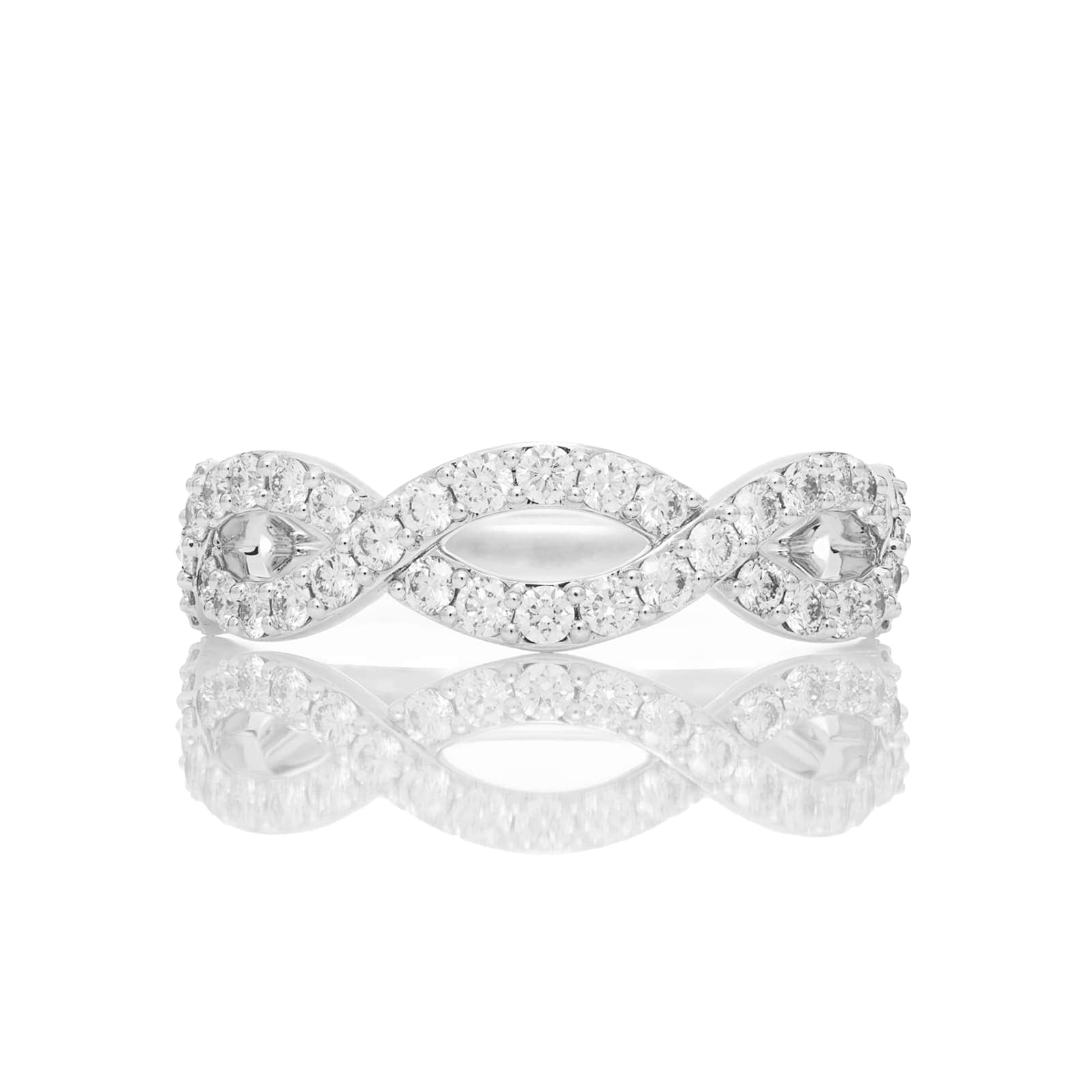 Mayors Platinum 0.68cttw Infinity Diamond Band - Ring Size 8.5