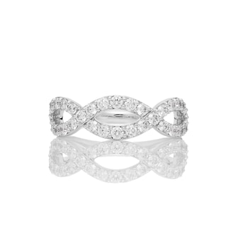 Mayors Platinum 0.98cttw Infinity Diamond Band