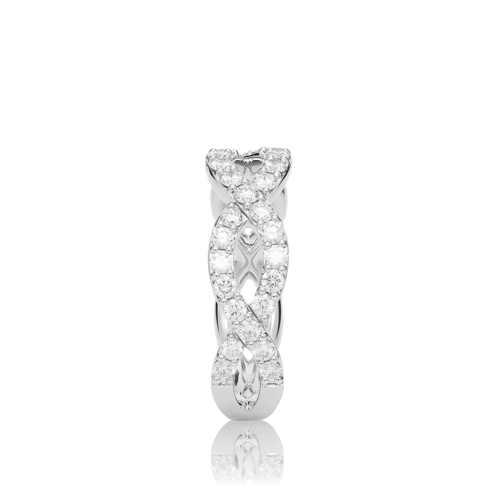 Mayors Platinum 0.98cttw Infinity Diamond Band - Ring Size 8.5