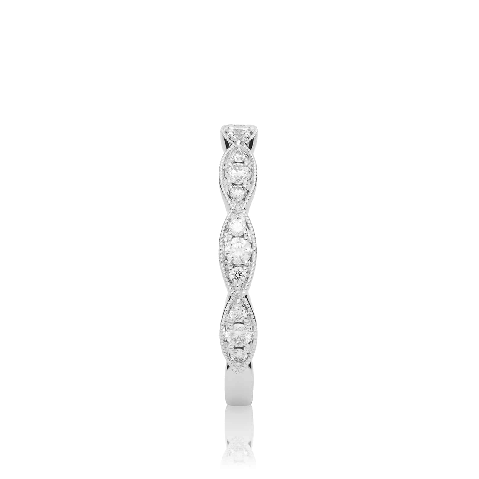 Mayors Platinum 0.33cttw Diamond Mixed Band - Ring Size 6