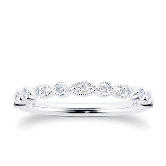 Mayors Platinum 0.15cttw Diamond Mixed Band