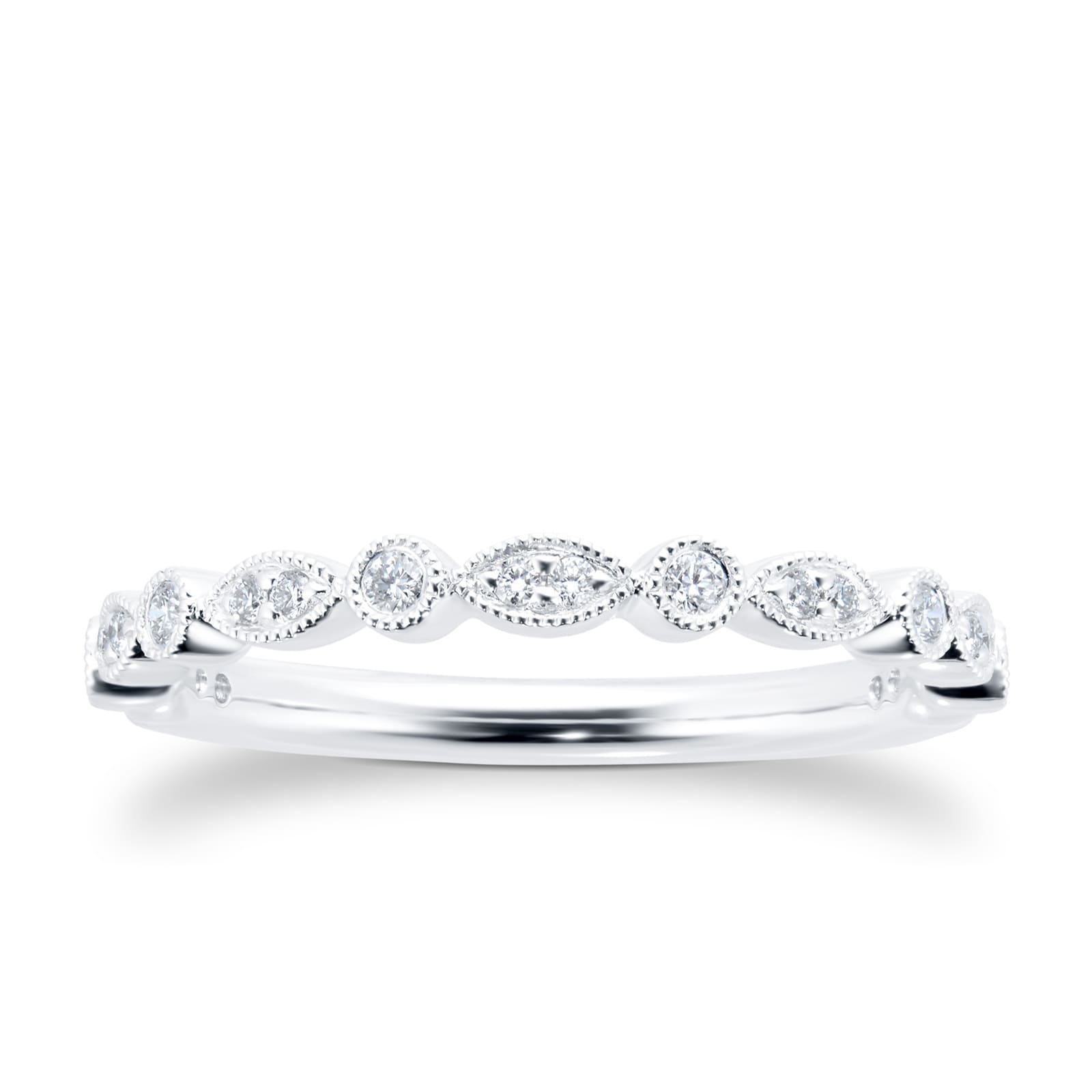 Mayors Platinum 0.13cttw Diamond Mixed Band - Ring Size 4.5