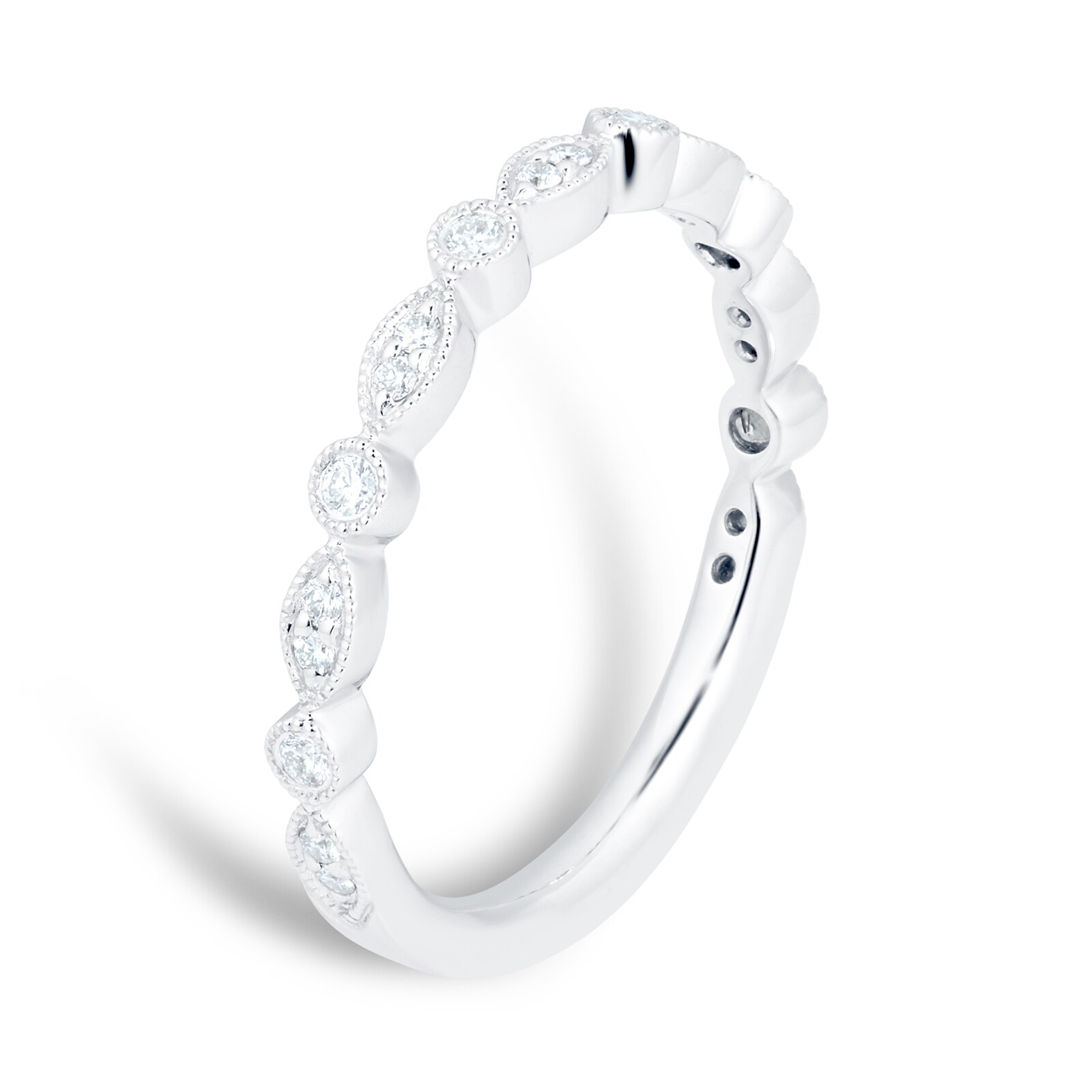 Mayors Platinum 0.13cttw Diamond Mixed Band - Ring Size 4.5