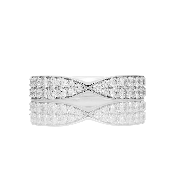 Mayors Platinum 0.96ct Diamond Kiss Band