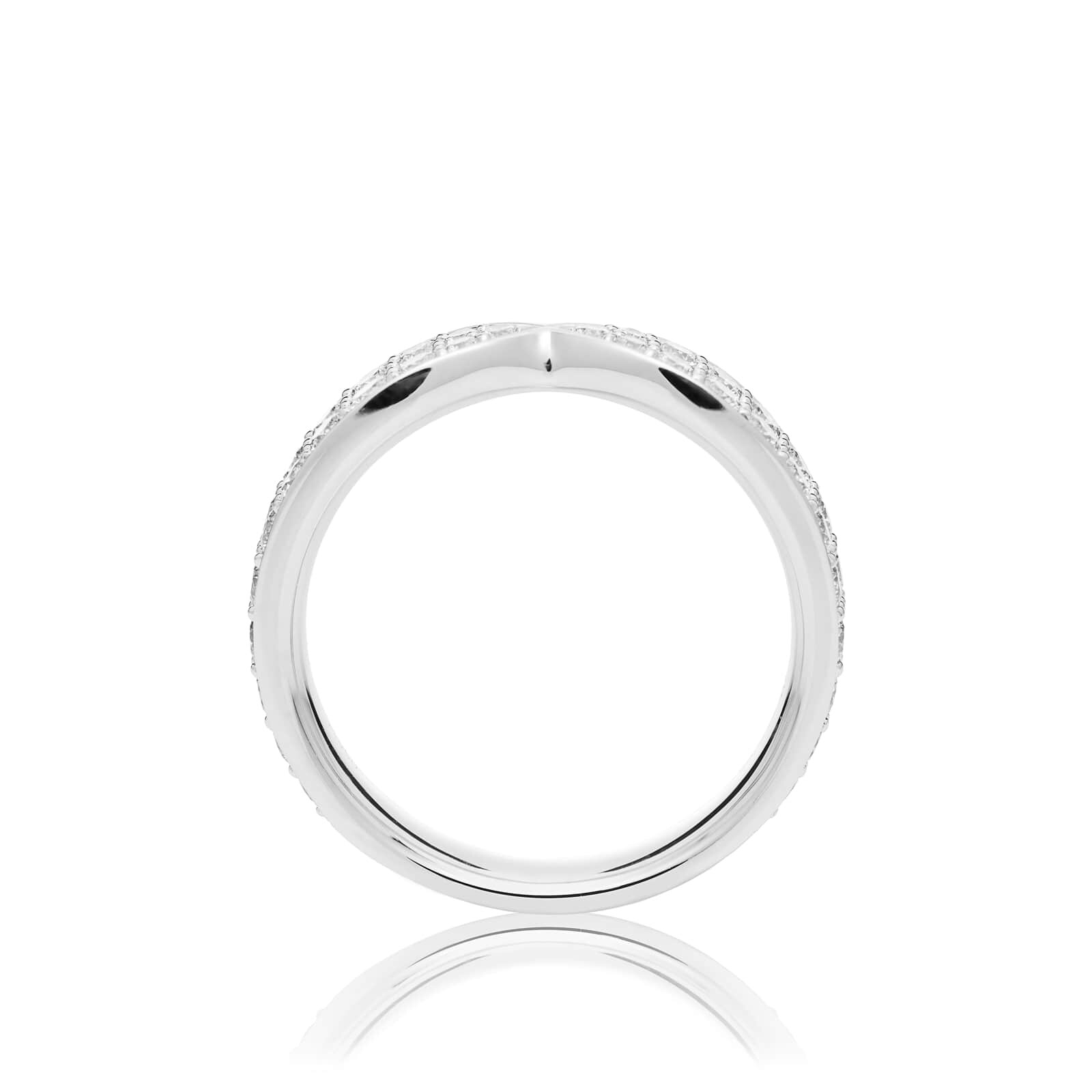 Mayors Platinum 0.98cttw Diamond Kiss Band - Ring Size 8.5