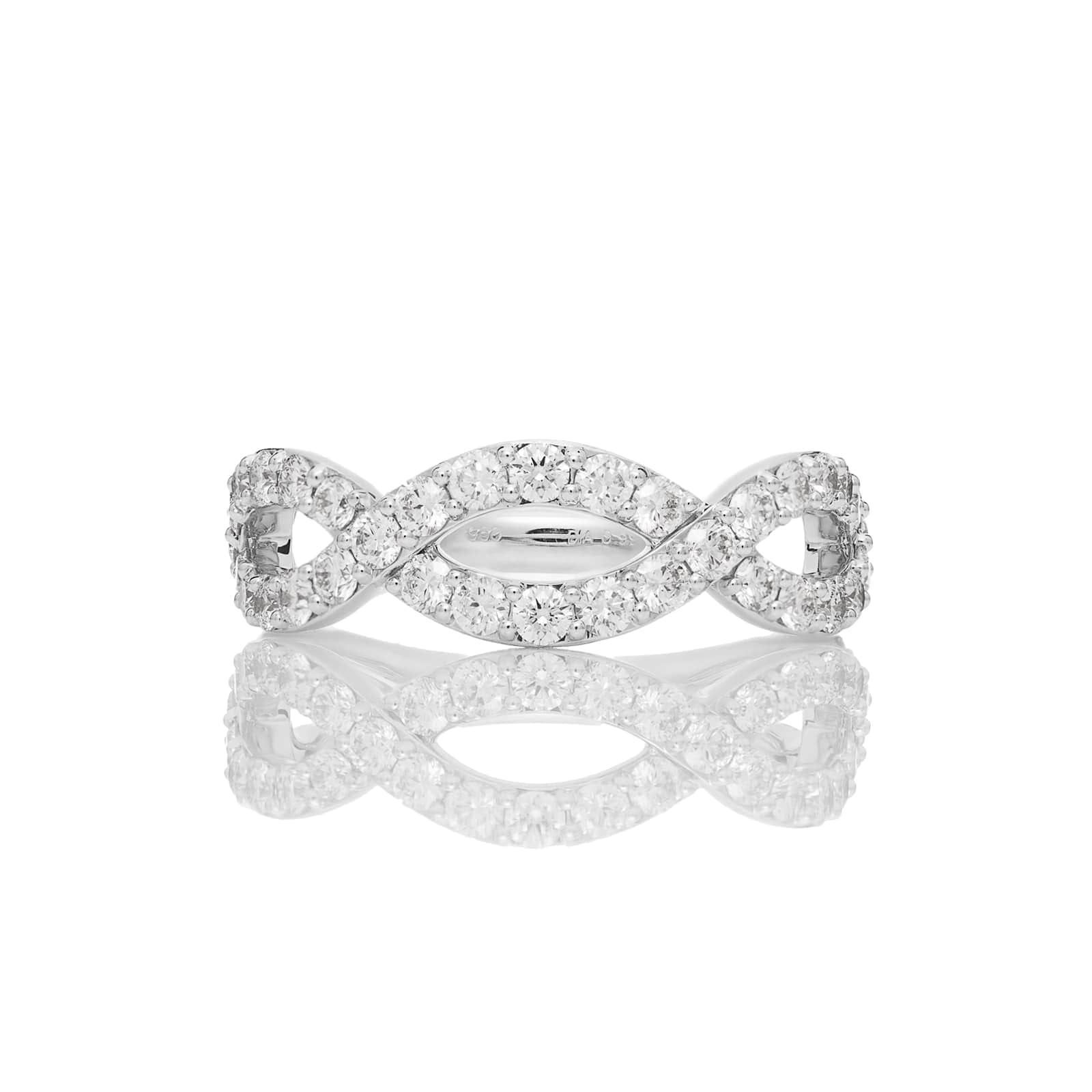 Mayors Platinum 0.97ct Infinity Diamond Band - Ring Size 8