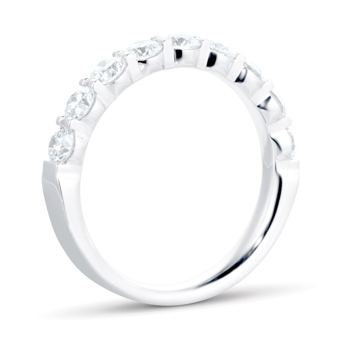 Mayors Platinum 0.96cttw 9 Stone Diamond Band