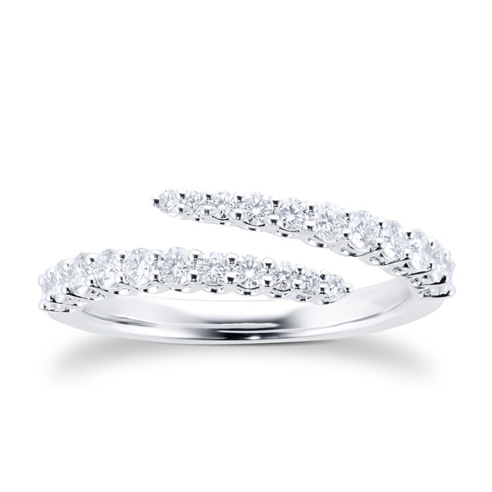 Mayors 18k White Gold 0.54cttw Diamond Fashion Ring - Size 6.5