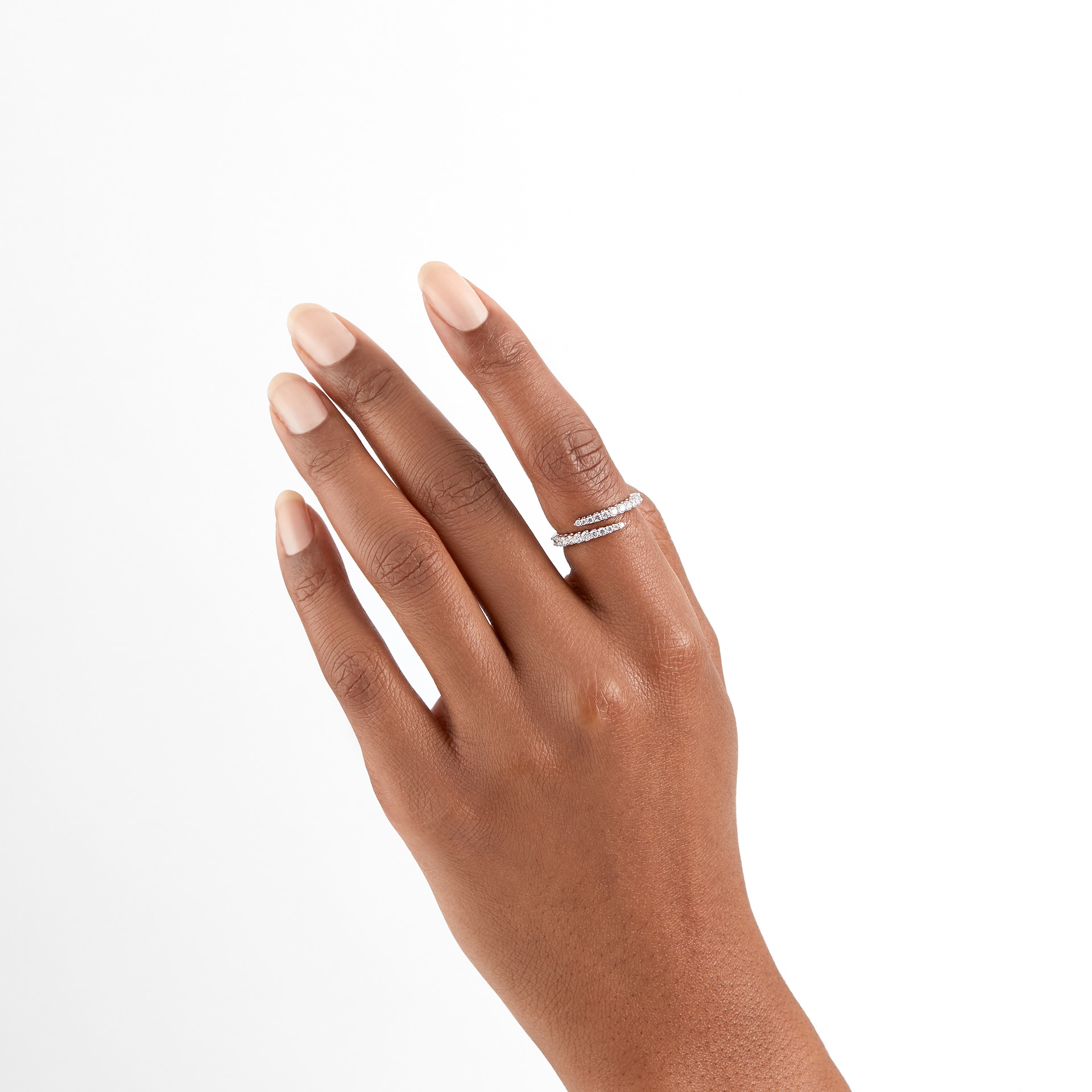 Mayors 18k White Gold 0.54cttw Diamond Fashion Ring - Size 6.5