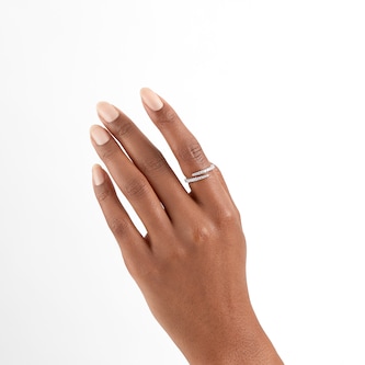 Mayors 18k White Gold 0.54cttw Diamond Fashion Ring - Size 6.5