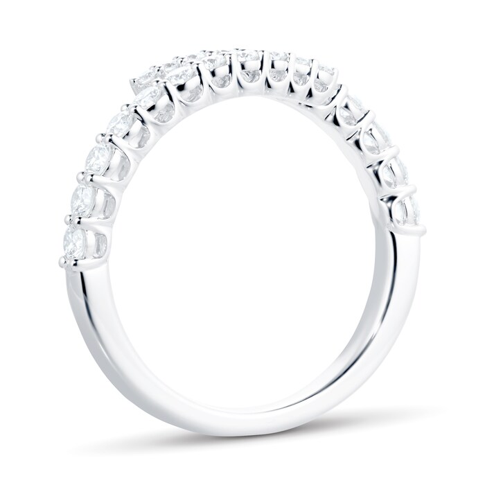 Mayors 18k White Gold 0.54cttw Diamond Fashion Ring - Size 6.5