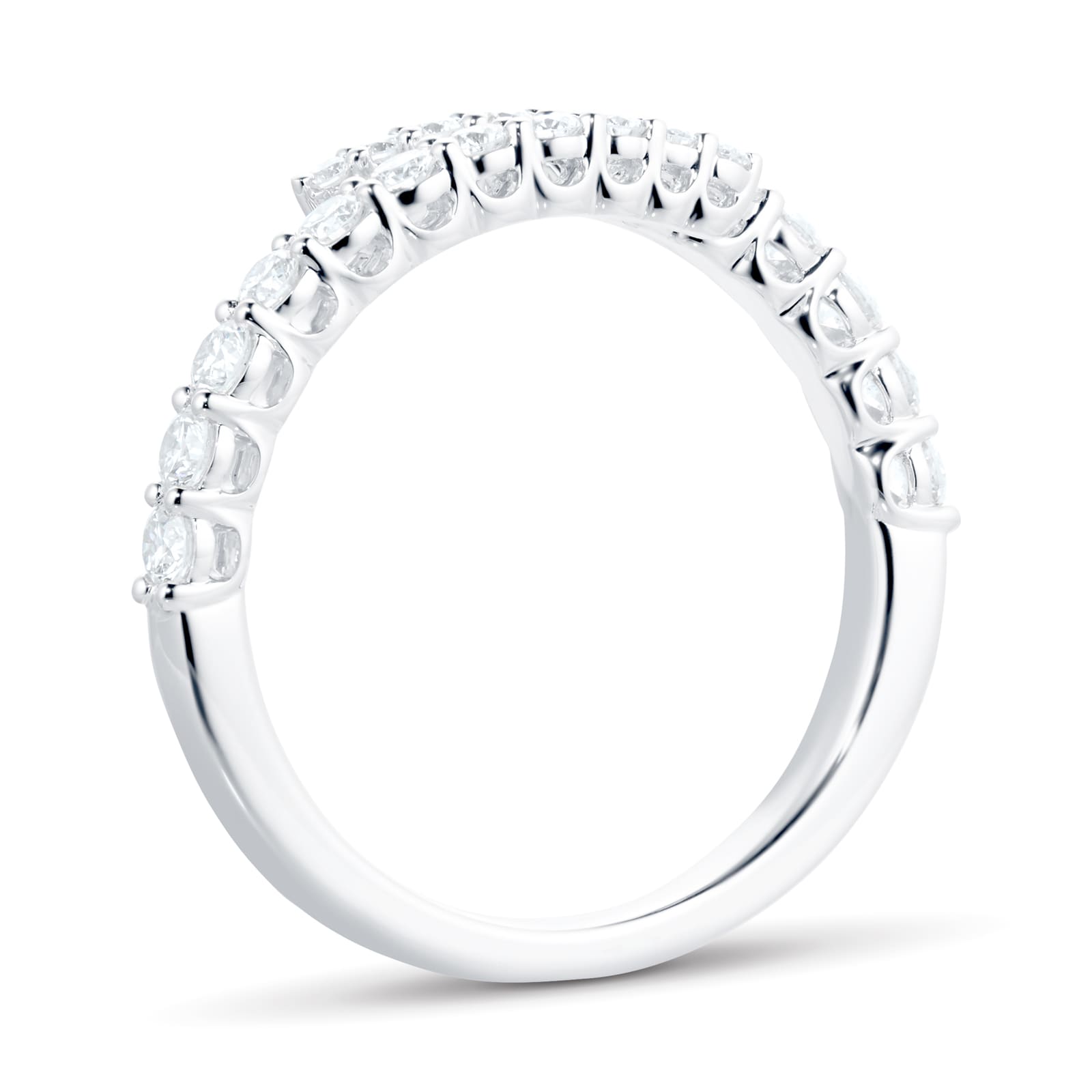 Mayors 18k White Gold 0.54cttw Diamond Fashion Ring - Size 6.5