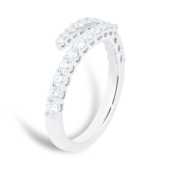 Mayors 18k White Gold 0.54cttw Diamond Fashion Ring - Size 6.5