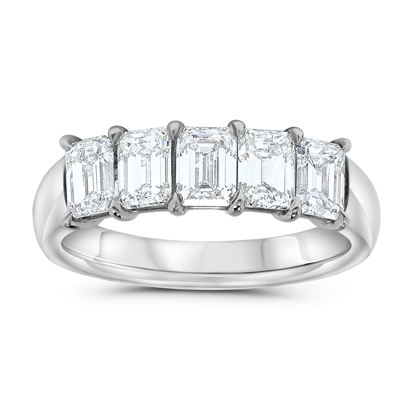 Mayors Platinum 2.00cttw Emerald Diamond Band - Size 6.75 Mayors Platinum 2.00cttw Emerald Diamond Band - Size 6.75