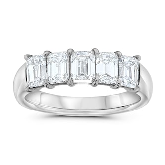 Mayors Platinum 2.00cttw Emerald Diamond Band - Size 6.75 Mayors Platinum 2.00cttw Emerald Diamond Band - Size 6.75