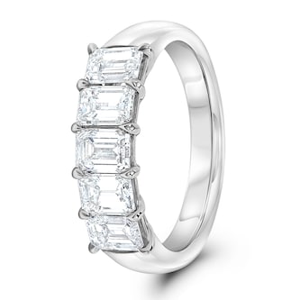 Mayors Platinum 2.00cttw Emerald Diamond Band - Size 6.75 Mayors Platinum 2.00cttw Emerald Diamond Band - Size 6.75