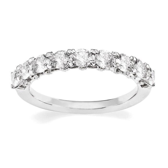 Mayors 18k White Gold 1.00cttw Diamond Eternity Band - Size 6.5