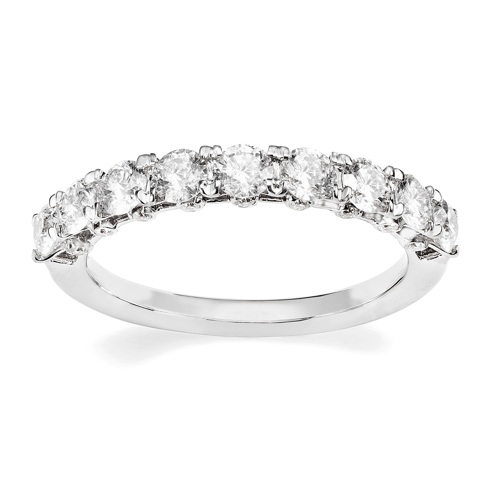 Mayors 18k White Gold 1.00cttw Diamond Eternity Band - Size 6.5