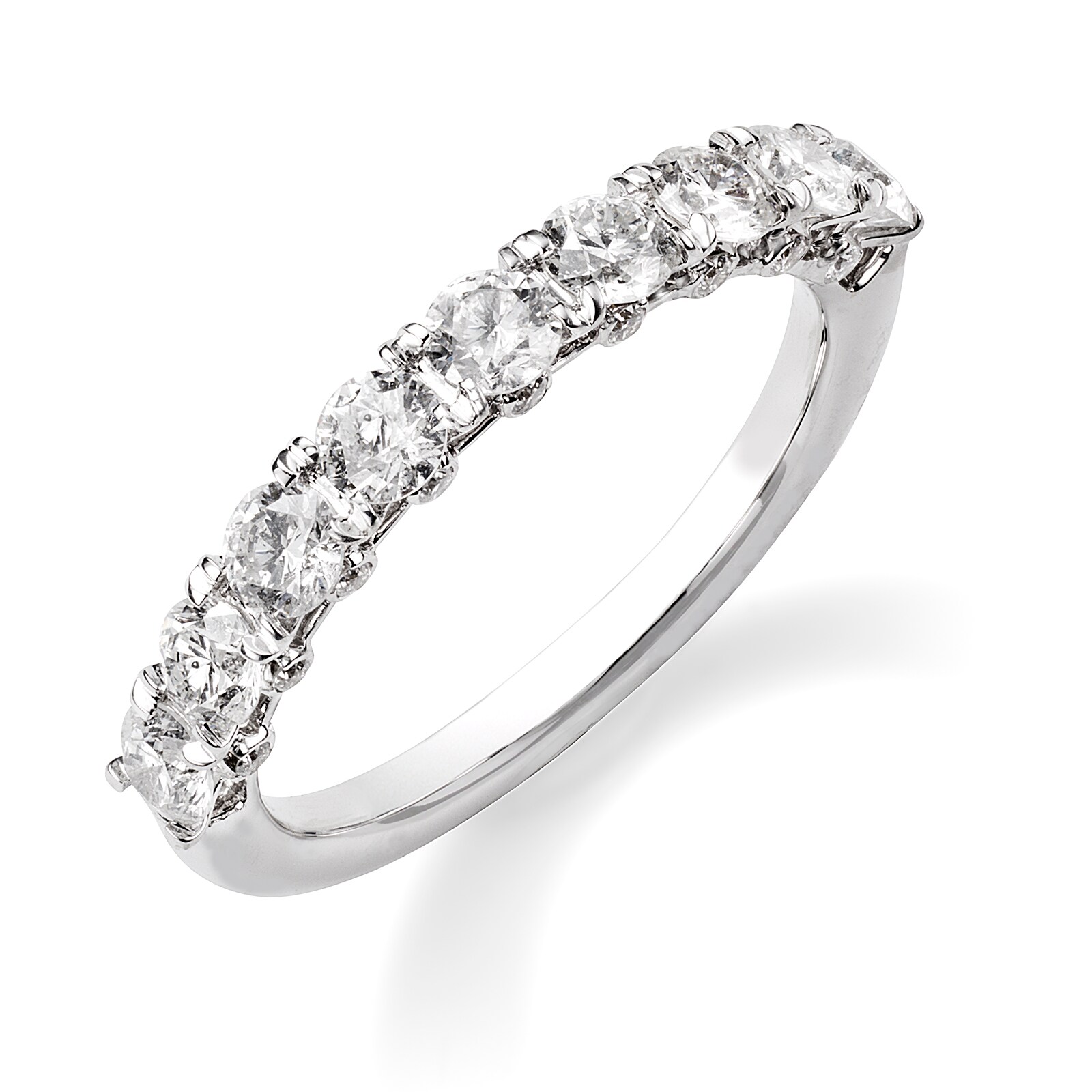 Mayors 18k White Gold 1.00cttw Diamond Eternity Band - Size 6.5