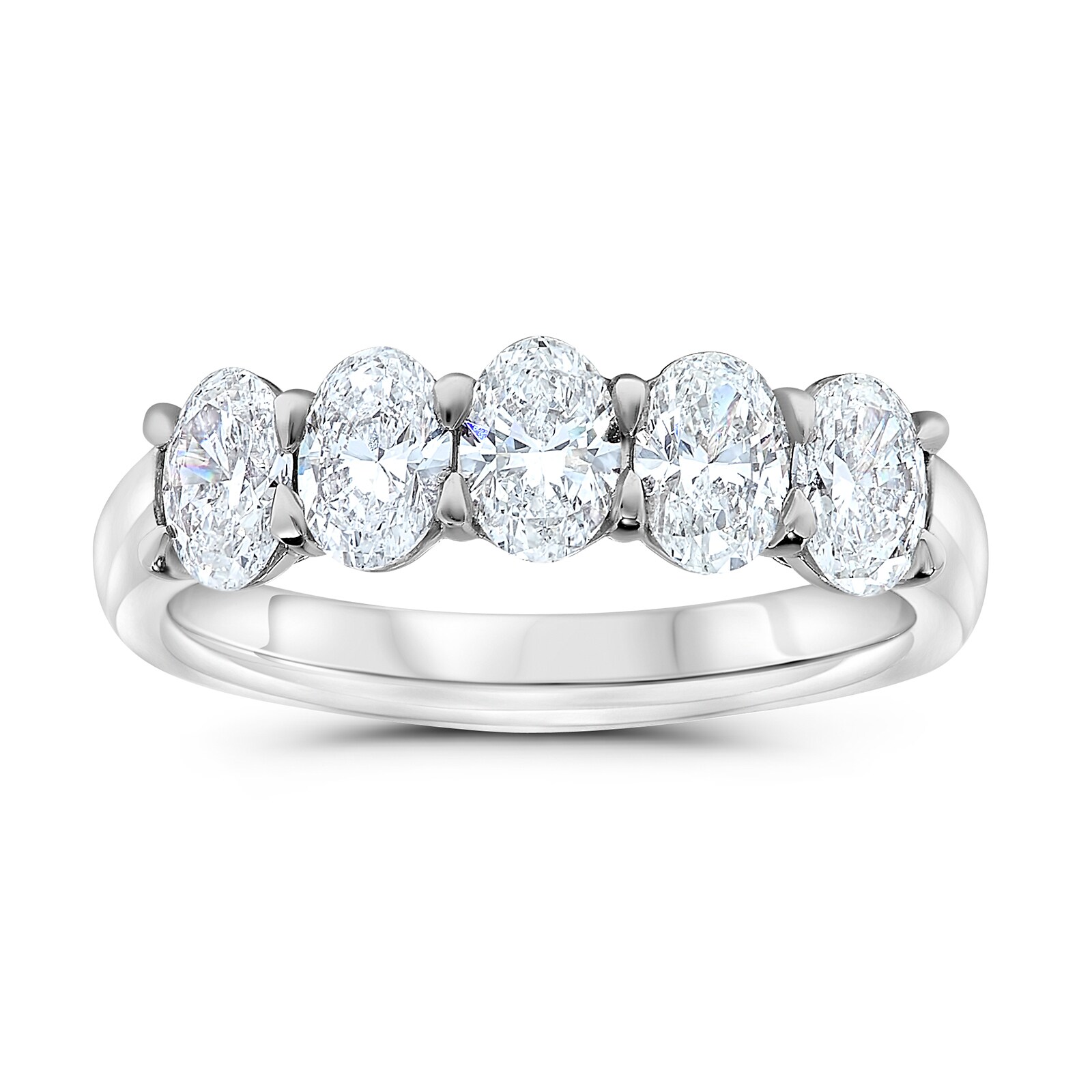 Mayors Platinum 1.65cttw Oval Diamond Band - Size 6.75