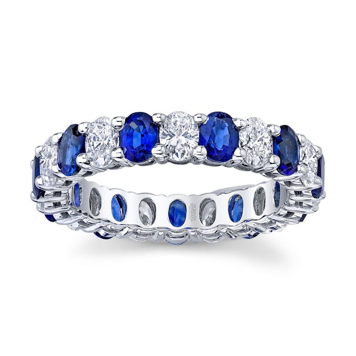 Betteridge 18k White Gold 2.73cttw Sapphire and 1.58cttw Diamond Eternity Band