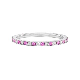 Betteridge 18k White Gold Pink Sapphire and Diamond Eternity Band