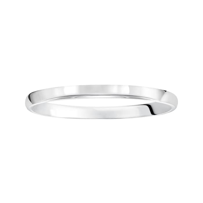 Mayors Platinum 2mm Low Dome Court Wedding Band - Ring Size 4.5