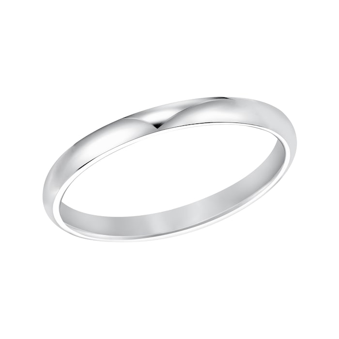 Mayors Platinum 2mm Low Dome Court Wedding Band - Ring Size 4.5