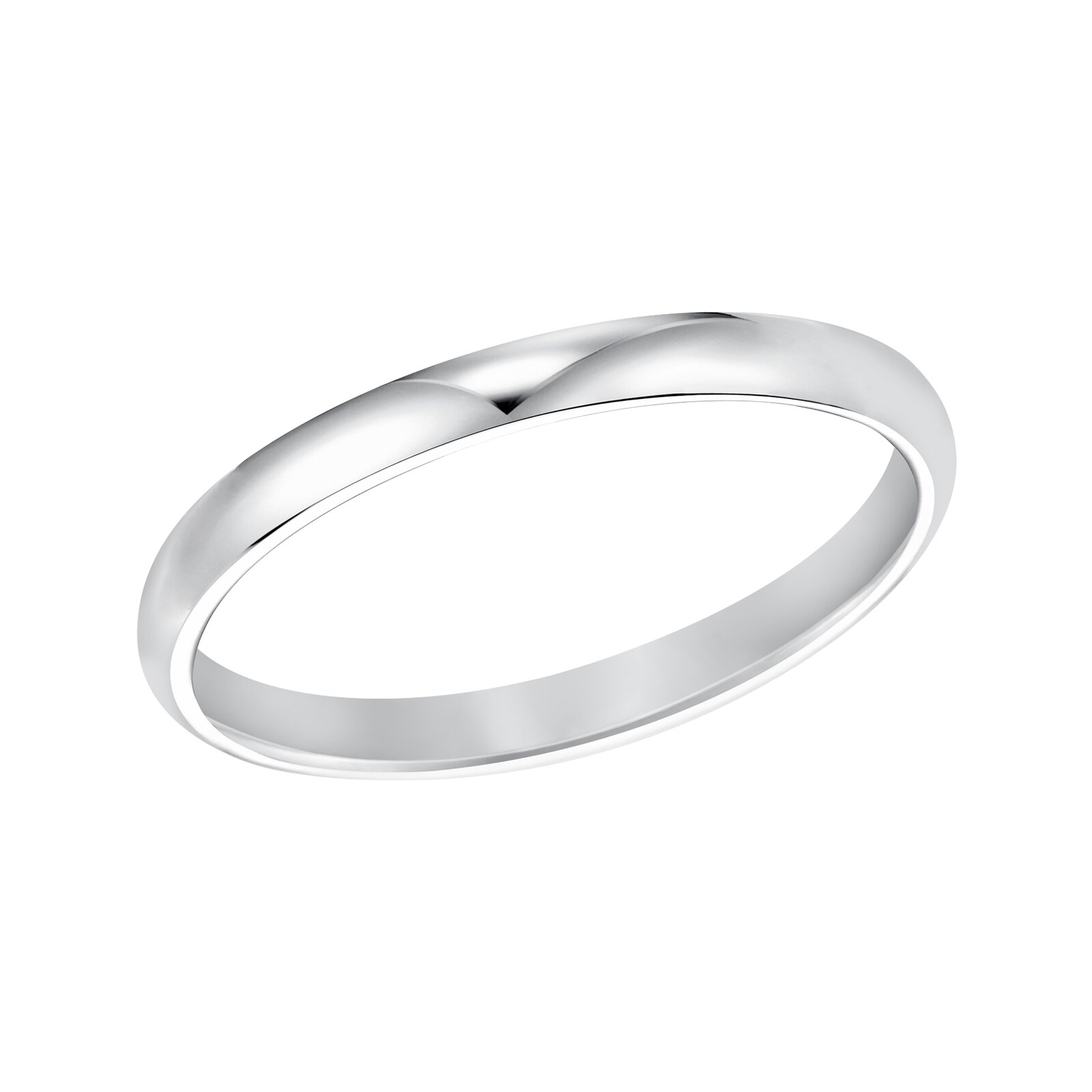 Mayors Platinum 2mm Low Dome Court Wedding Band - Ring Size 5.5